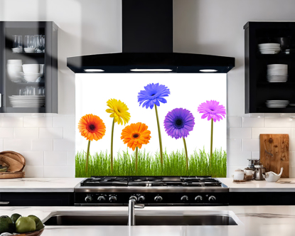 Multi Gerbera Glass Splashback
