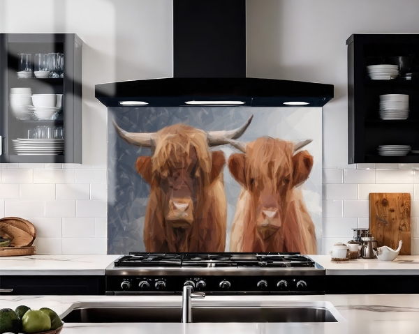 Geo Highlander Twins Glass Splashback