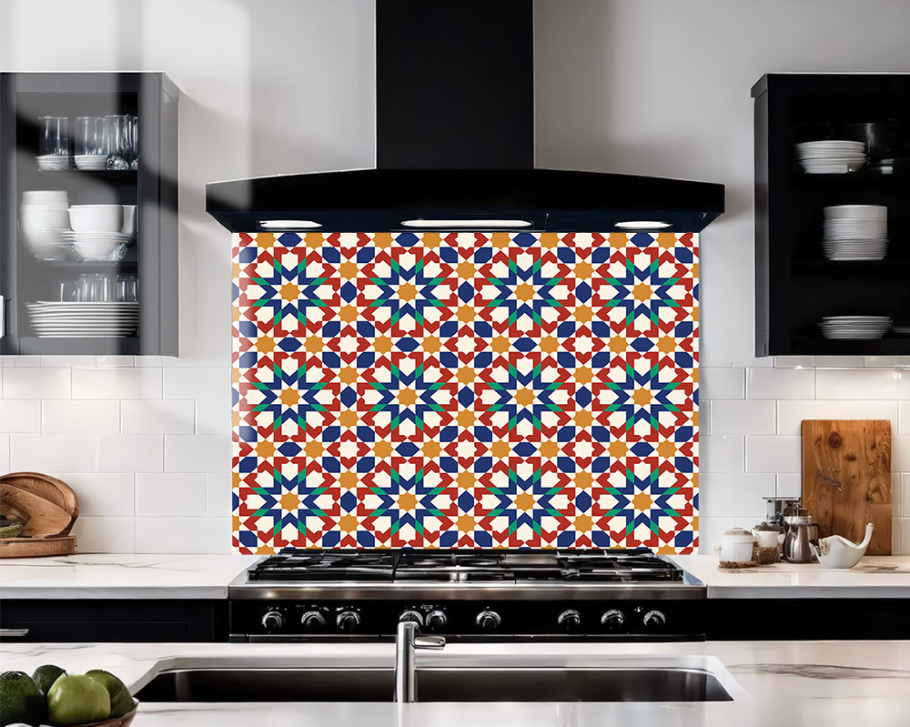Moorish Tile Glass Splashback
