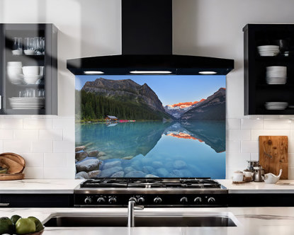 Lake Reflection Glass Splashback