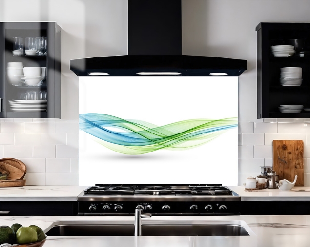 Green & Blue Waves Splashback Green & Blue Waves Splashback