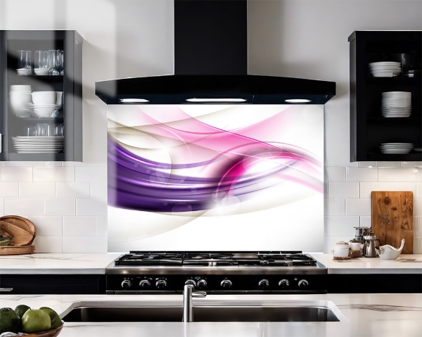 Pink & Purple Waves Splashback