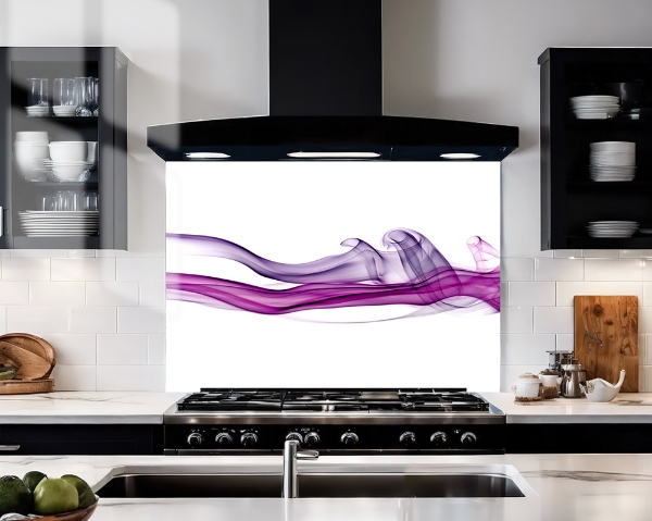 Purple Smoke Glass Splashback