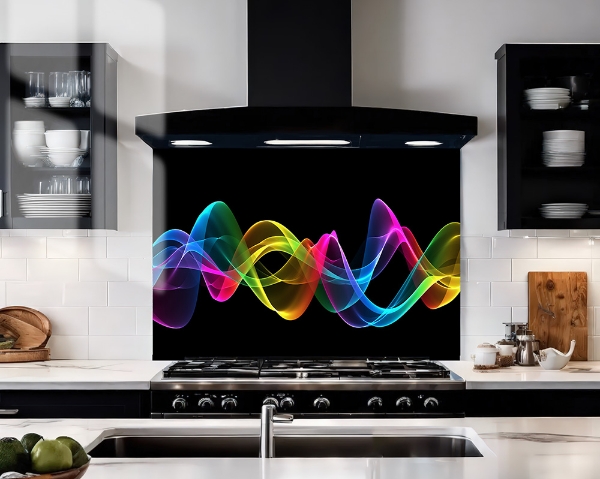 Rainbow Sin Wave Splashback