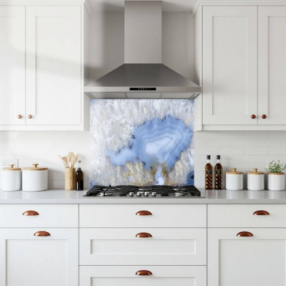 Blue Agate Stone Glass Splashback