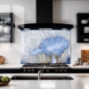 Blue Agate Stone Glass Splashback
