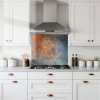 Aged Copper Glass Splashback White