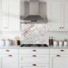 Copper Vein Carrara Marble Glass Splashback White