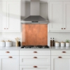 Brushed Copper Glass Splashback White