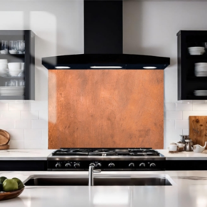 Brushed Copper Glass Splashback Black