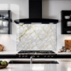 Brass Vein Carrara Marble Splashback