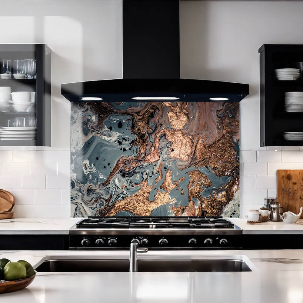 Liquid Bronze Glass Splashback