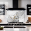 Grey & Gold Veined Stone Splashback