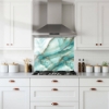 Green Marble Agate Splashback White