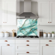 Green Marble Agate Splashback White