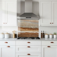Rust Agate Stone Glass Splashback