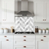 Grey Marble Chevron Splashback