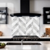 Grey Marble Chevron Splashback