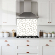 Gold Geometric Glass Splashback
