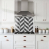 Black Marble Chevron Glass Splashback