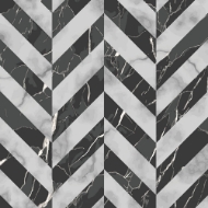 Black Marble Chevron Glass Splashback