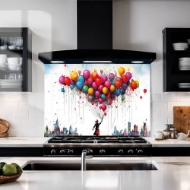 Balloon Girl Glass Splashback