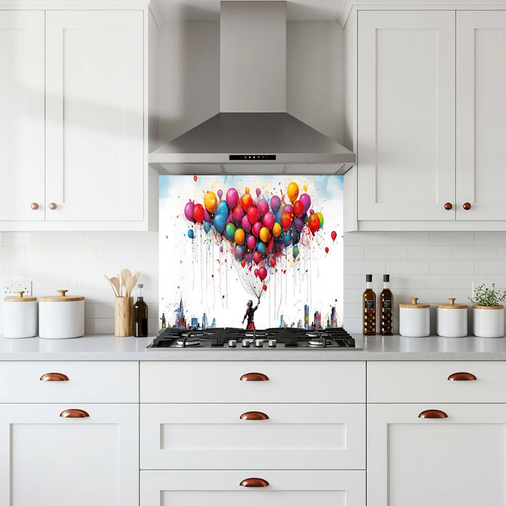 Balloon Girl Glass Splashback