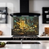 City Streets Abstract Glass Splashback