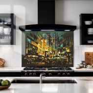 City Streets Abstract Glass Splashback