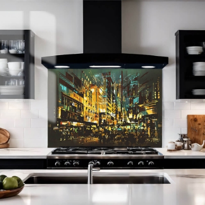 City Streets Abstract Glass Splashback