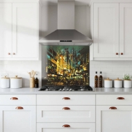 City Streets Abstract Glass Splashback