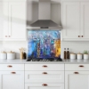 Cold Night in Town Glass Splashback