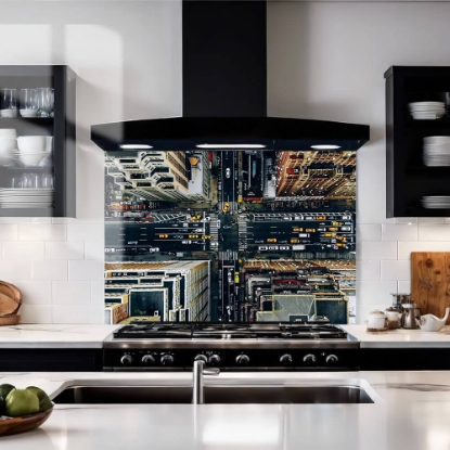 Downtown New York Glass Splashback