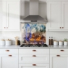 London Watercolour Glass Splashback