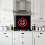 Neon Circles Glass Splashback