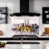 New York Skyline Painting Glass Splashback