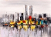 New York Skyline Painting Glass Splashback