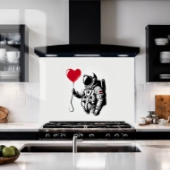 Spaceman Graffiti Glass Splashback
