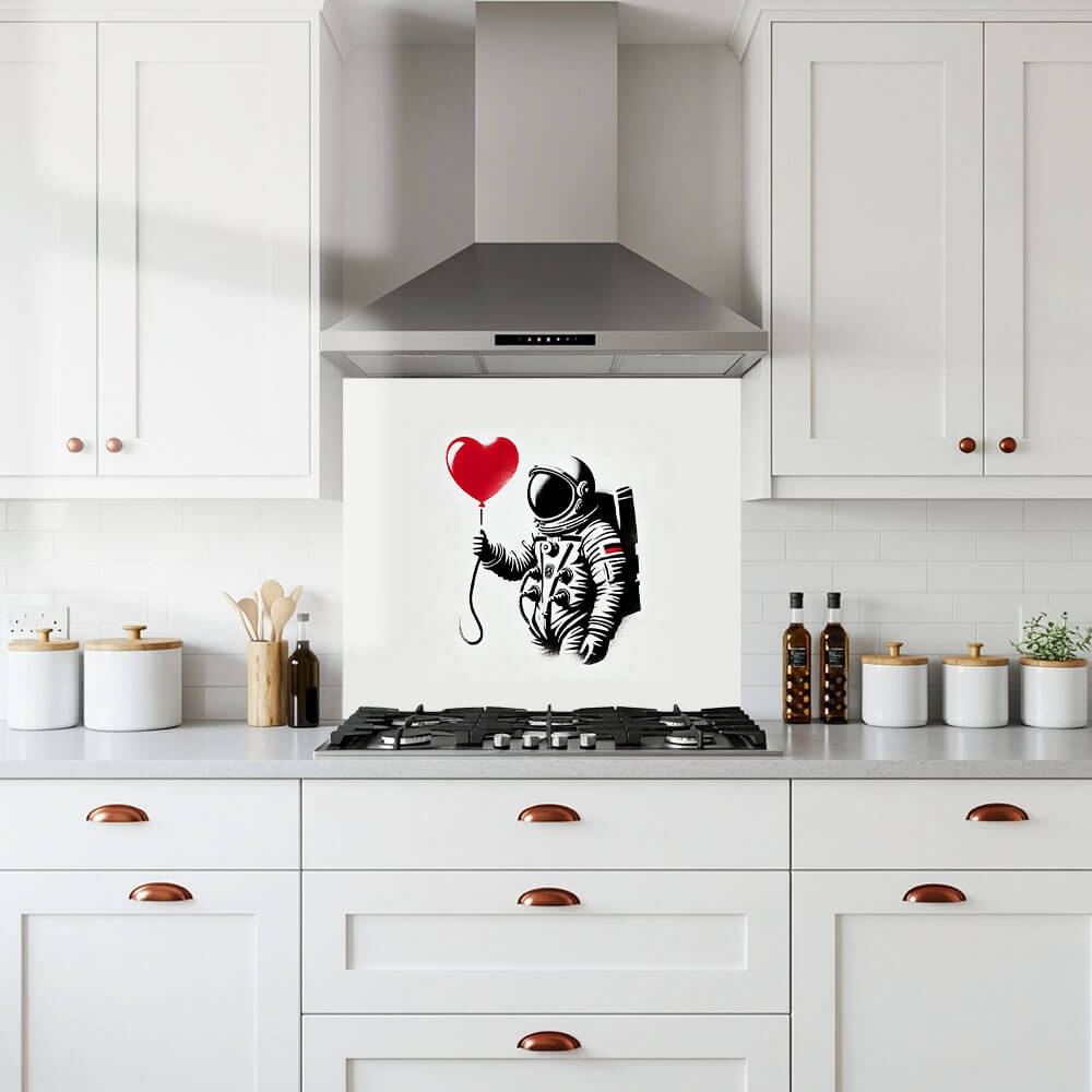 Spaceman Graffiti Glass Splashback