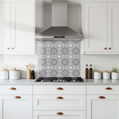 Encaustic Tiles Glass Splashback