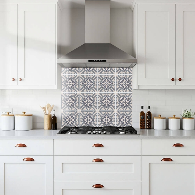 Encaustic Tiles Glass Splashback Encaustic Tiles Glass Splashback