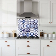 Lisbon Mosaic Tiles Glass Splashback