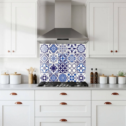 Lisbon Mosaic Tiles Glass Splashback