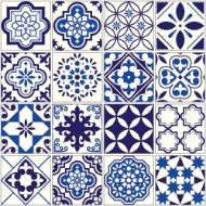 Lisbon Mosaic Tiles Glass Splashback