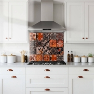 Rustic Red Tiles Splashback
