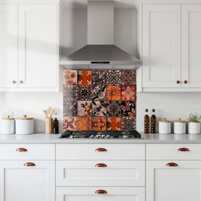 Rustic Red Tiles Splashback
