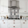 muted palette encaustic tiles glass splashback