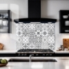Sketch Tile Glass Splashback