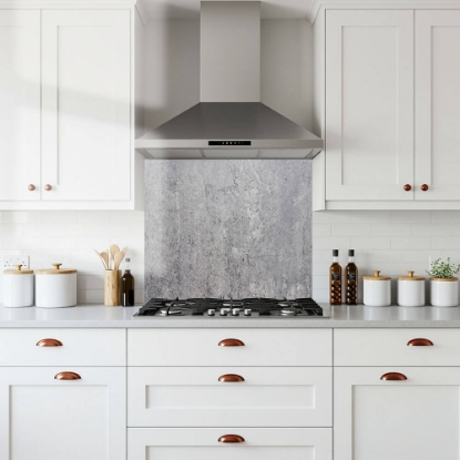 Coarse Concrete Glass Splashback