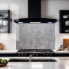 Coarse Concrete Glass Splashback